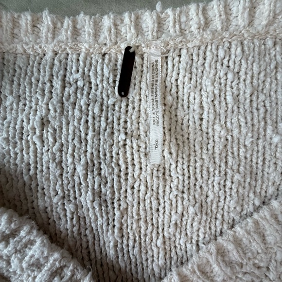 Free People Cross My Heart Chunky Knit Cotton Sweater small - Picture 9 of 10